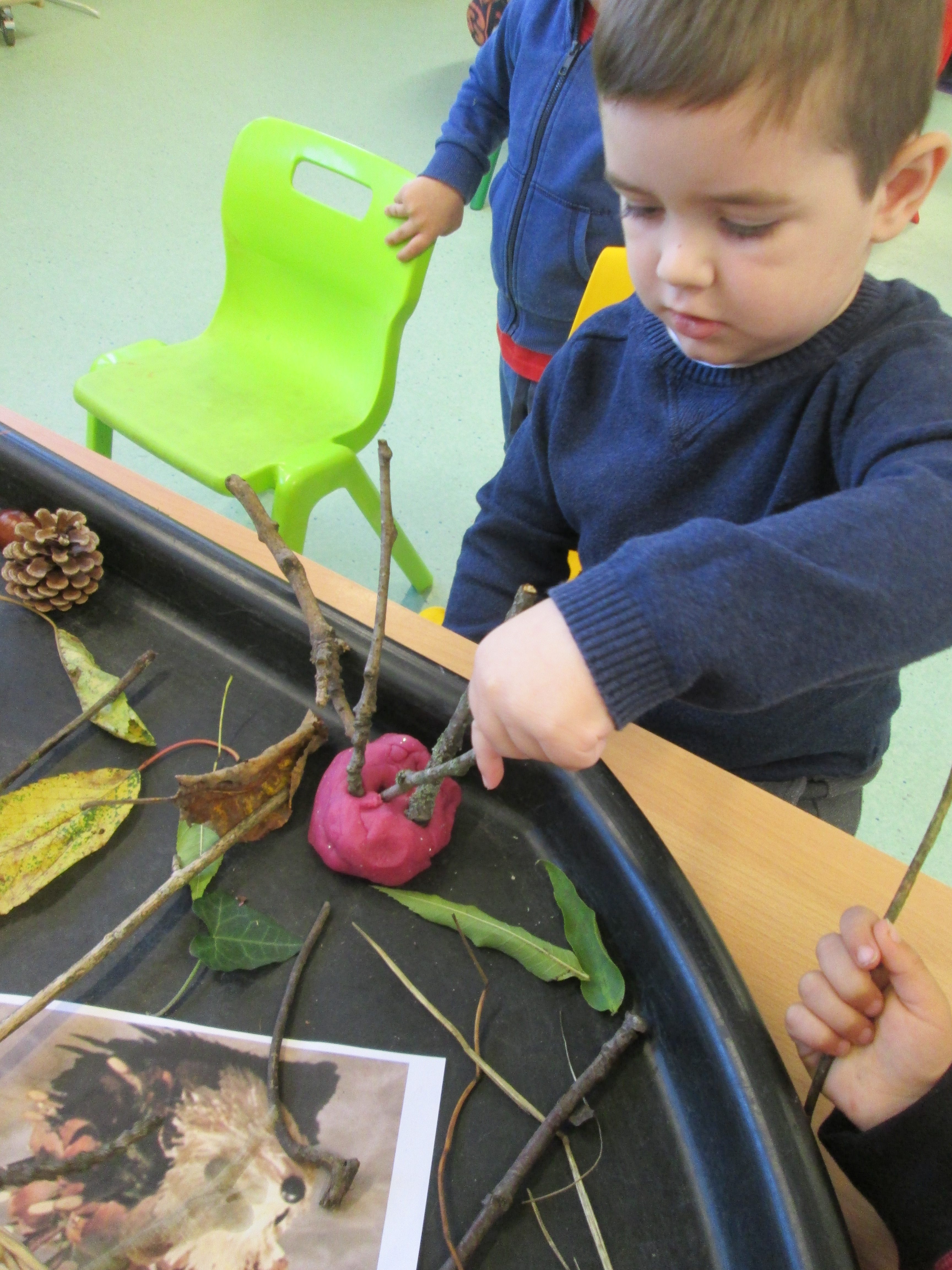 Autumn Hedgehogs making, for fine motor skills.