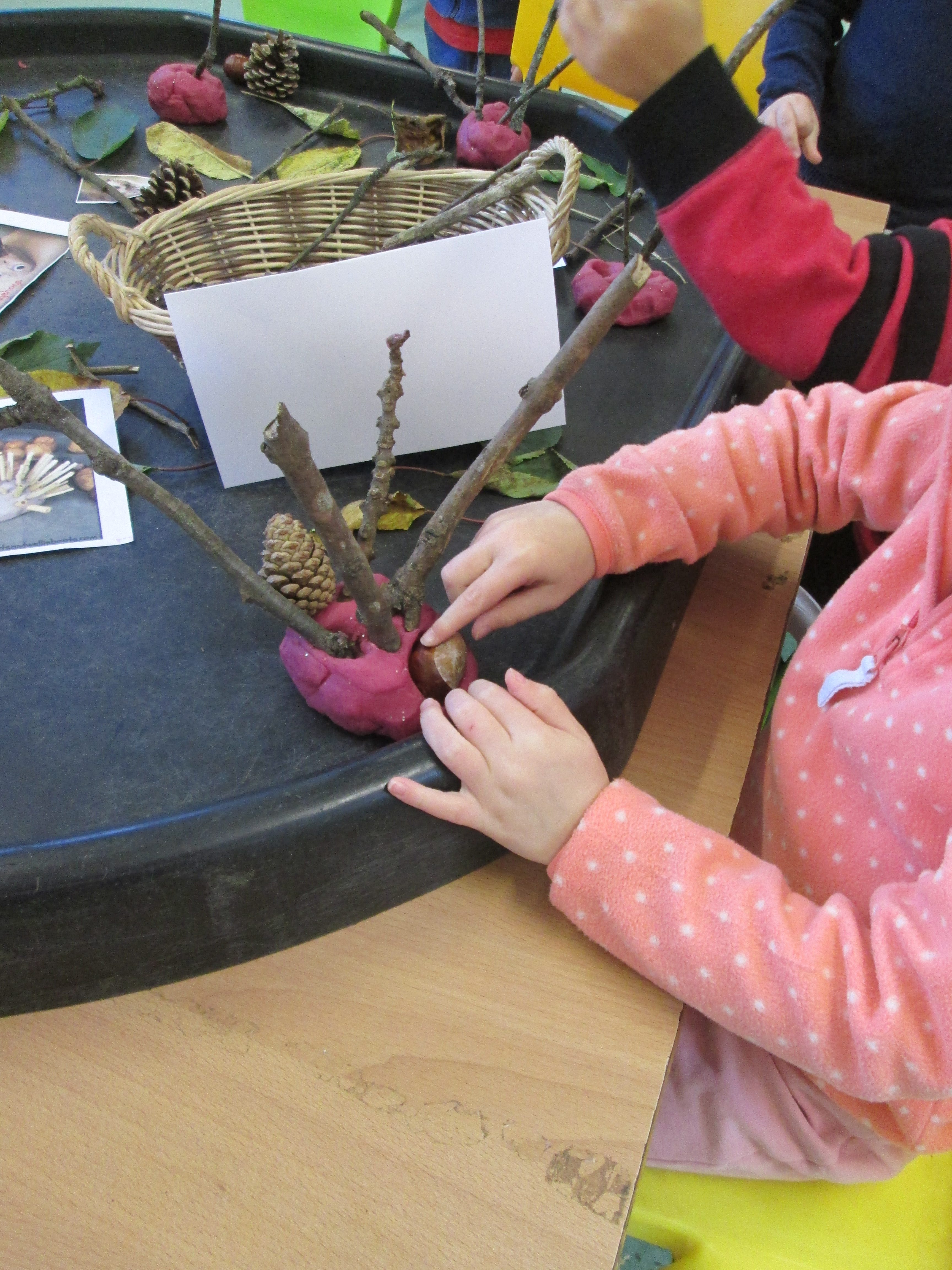 Autumn Hedgehogs making, for fine motor skills.