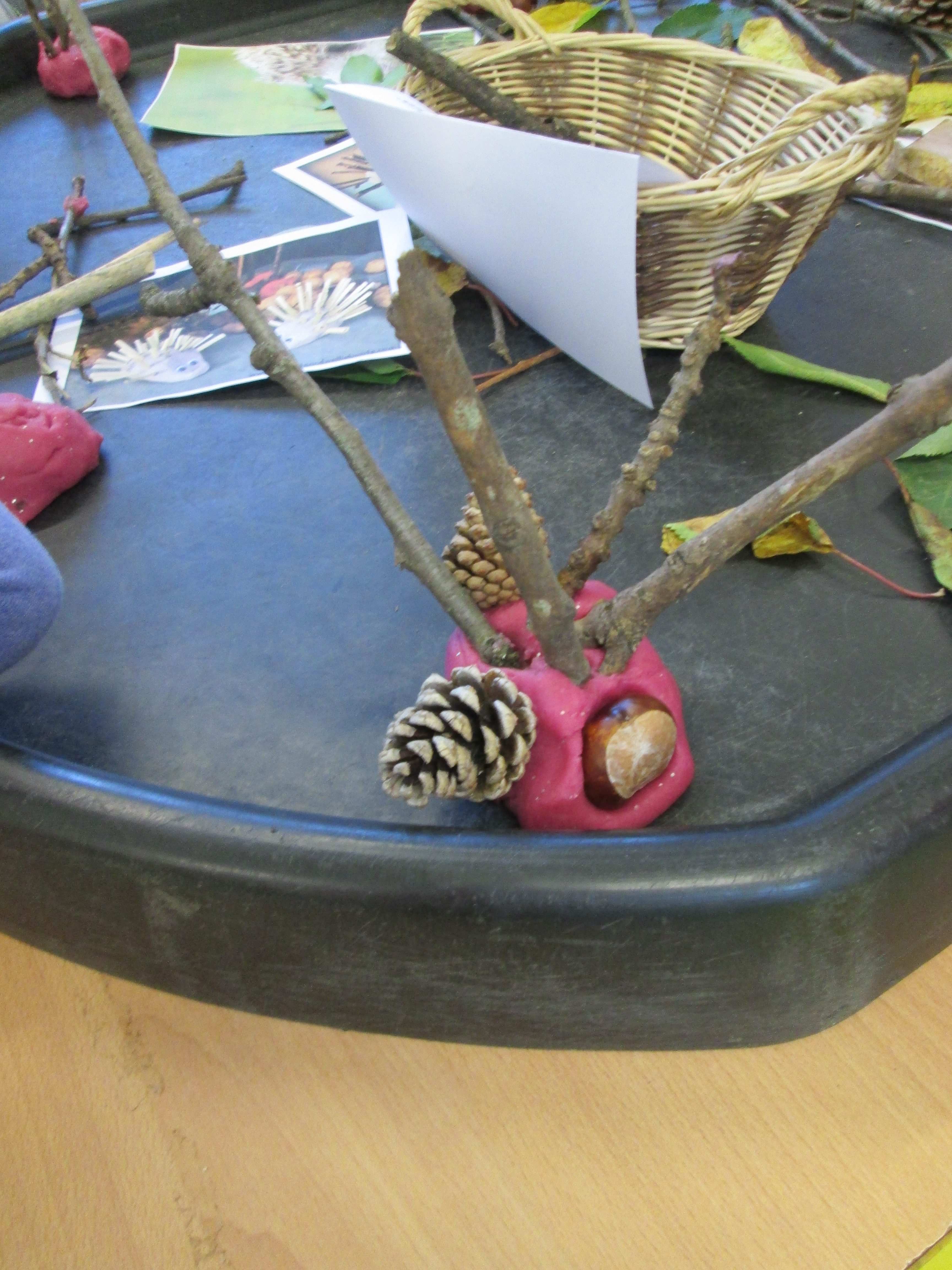 Autumn Hedgehogs making, for fine motor skills.